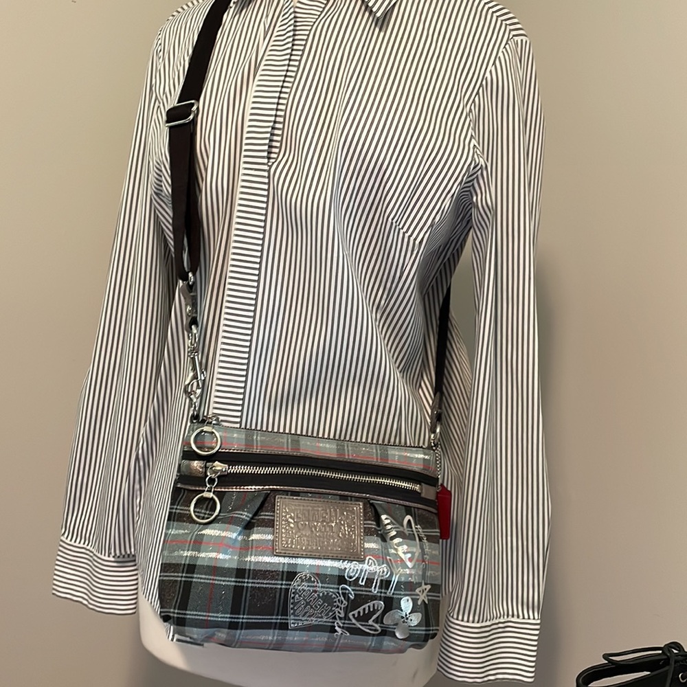 Coach poppy Tartan plaid crossbody bag